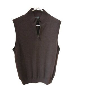 Fairway and Greene Signature Men's Golf Vest, Brown Italian Merino Wool in Sz Sm